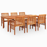 vidaXL 7-Piece Garden Dining Set with Cushions Solid Acacia Wood