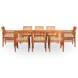 vidaXL 7-Piece Garden Dining Set with Cushions Solid Acacia Wood