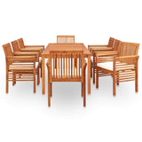 vidaXL 7-Piece Garden Dining Set with Cushions Solid Acacia Wood