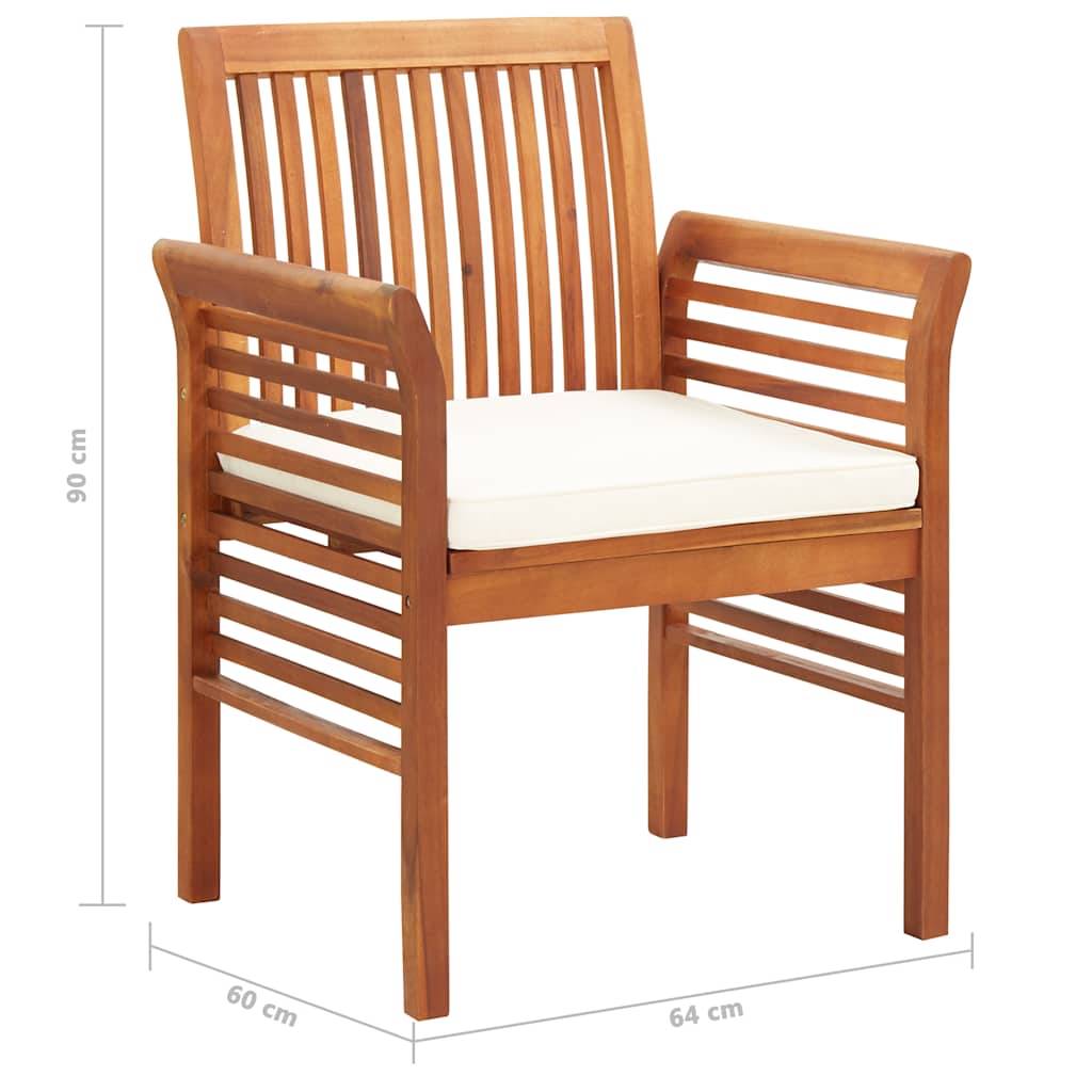 vidaXL 7-Piece Garden Dining Set with Cushions Solid Acacia Wood