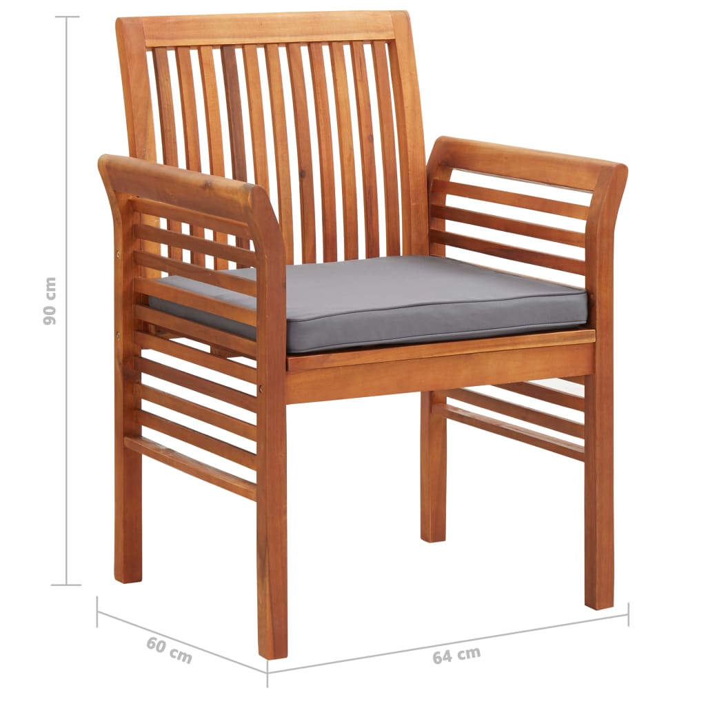 vidaXL 3-Piece Garden Lounge Set with Cushions Solid Acacia Wood
