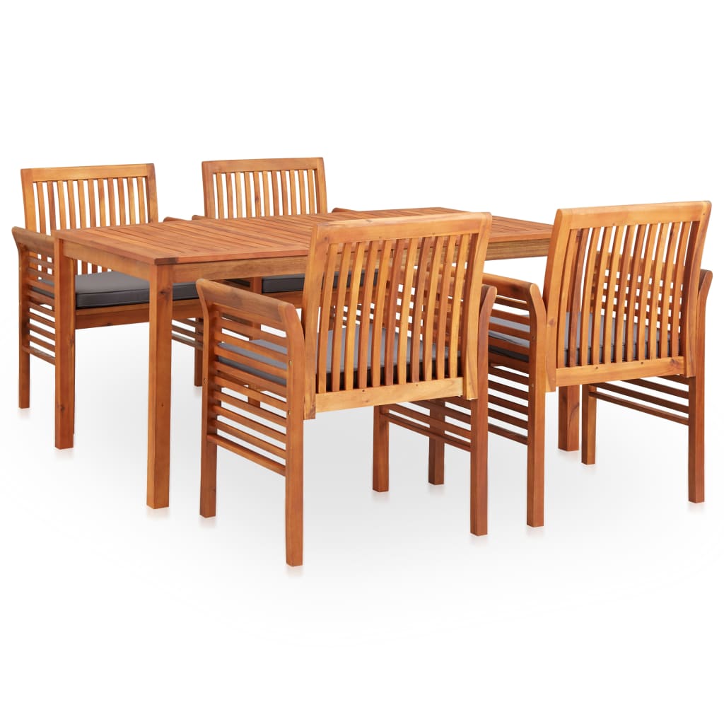 vidaXL 5-piece Garden Dining Set with Cushions Solid Acacia Wood