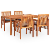 vidaXL 5-piece Garden Dining Set with Cushions Solid Acacia Wood