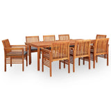 vidaXL 7-Piece Garden Dining Set with Cushions Solid Acacia Wood