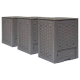 vidaXL Compostbakken 2 st 600 L 60x60x83 cm kunststof rattan bruin
