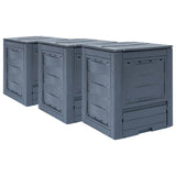 vidaXL Compostbakken 2 st 520 L 60x60x73 cm grijs