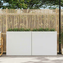 vidaXL Raised Planter with 4 Pots 2 pcs Poly Rattan Grey