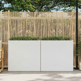 vidaXL Plantenbak verhoogd met 4 potten 2 st poly rattan grijs