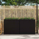 vidaXL Raised Planter with 4 Pots 2 pcs Poly Rattan Grey