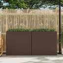 vidaXL Raised Planter with 4 Pots 2 pcs Poly Rattan Grey