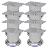 vidaXL Bankpoten rond 8 st 60 mm chroomkleurig