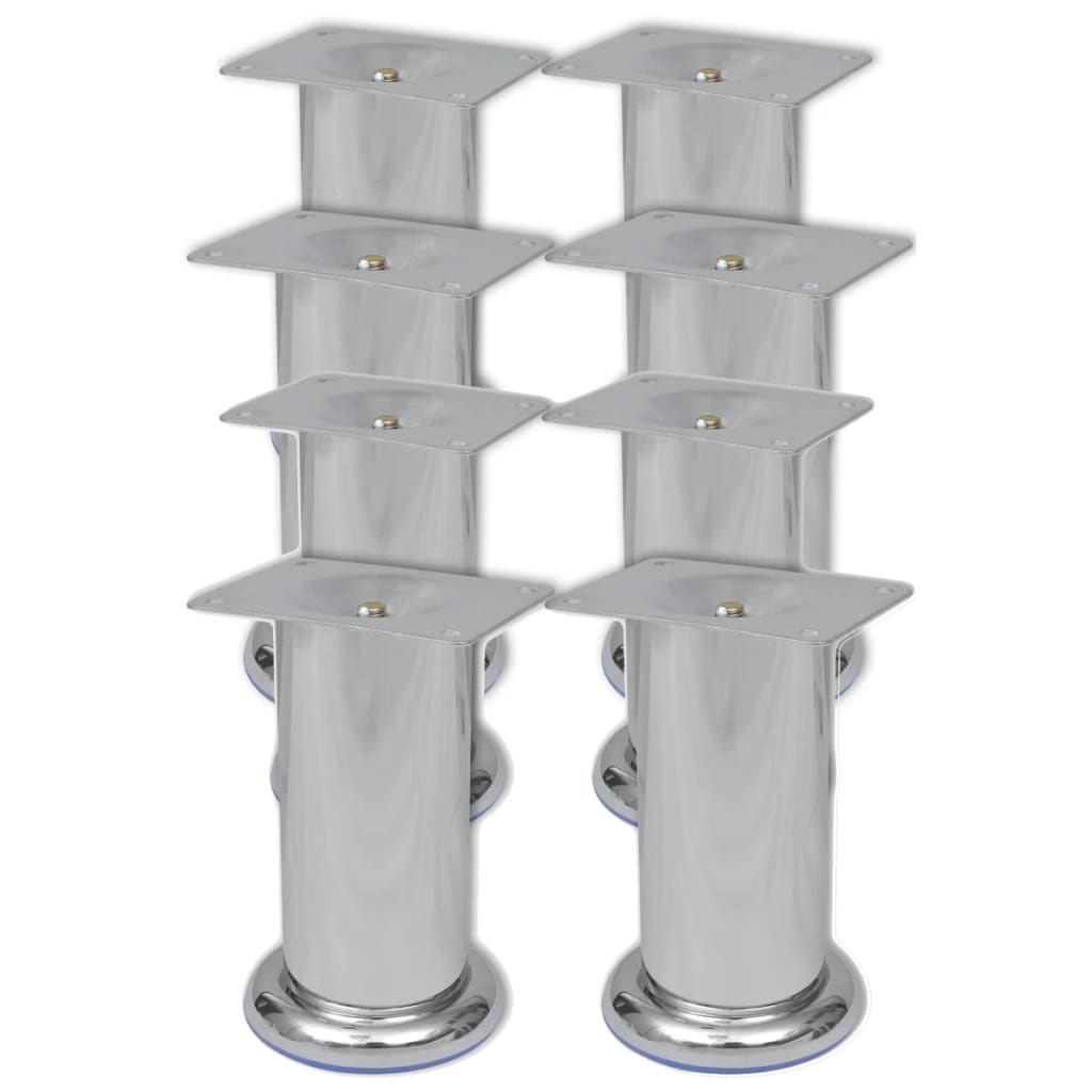 vidaXL Bankpoten rond 8 st 60 mm chroomkleurig