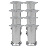 vidaXL Bankpoten rond 8 st 60 mm chroomkleurig