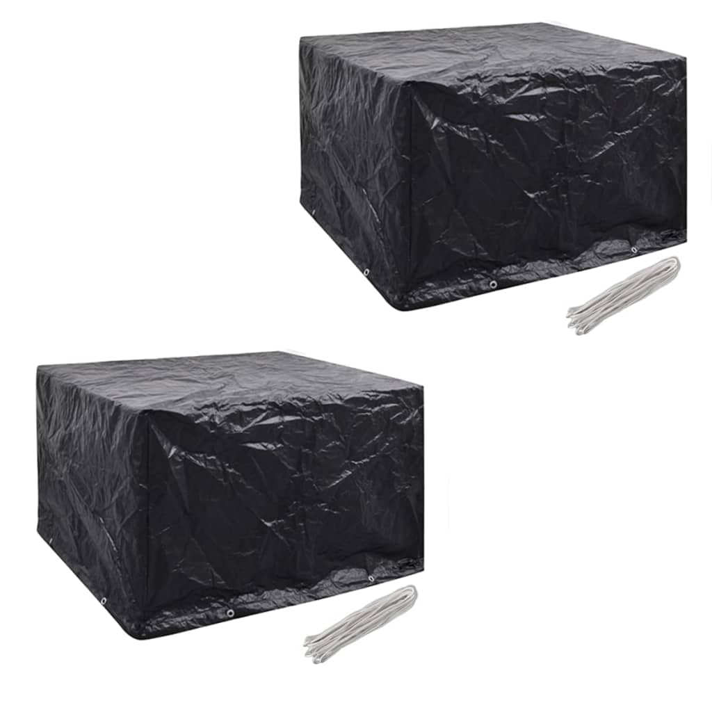vidaXL Tuinmeubelhoezen poly rattan 2 st 4-persoons 113x113 cm