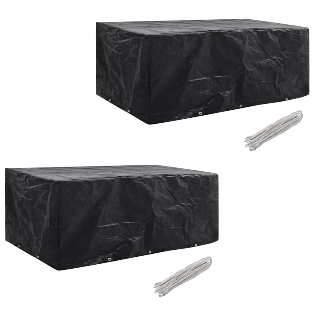 vidaXL Tuinmeubelhoezen poly rattan 2 st 4-persoons 113x113 cm