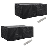 vidaXL Tuinmeubelhoezen poly rattan 2 st 4-persoons 113x113 cm