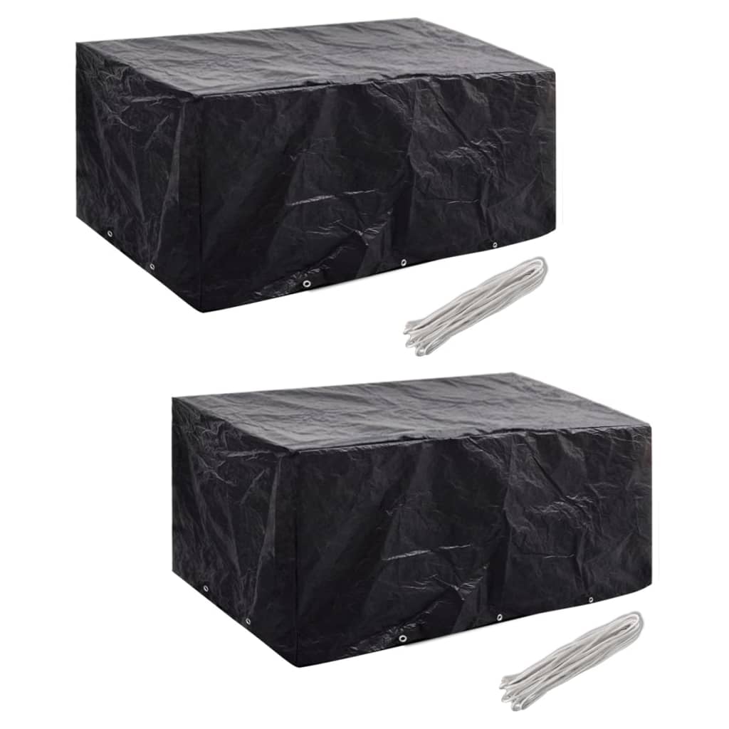 vidaXL Tuinmeubelhoezen poly rattan 2 st 4-persoons 113x113 cm