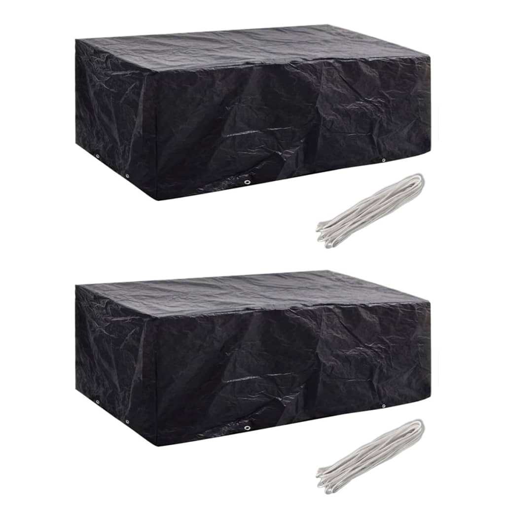 vidaXL Tuinmeubelhoezen poly rattan 2 st 4-persoons 113x113 cm