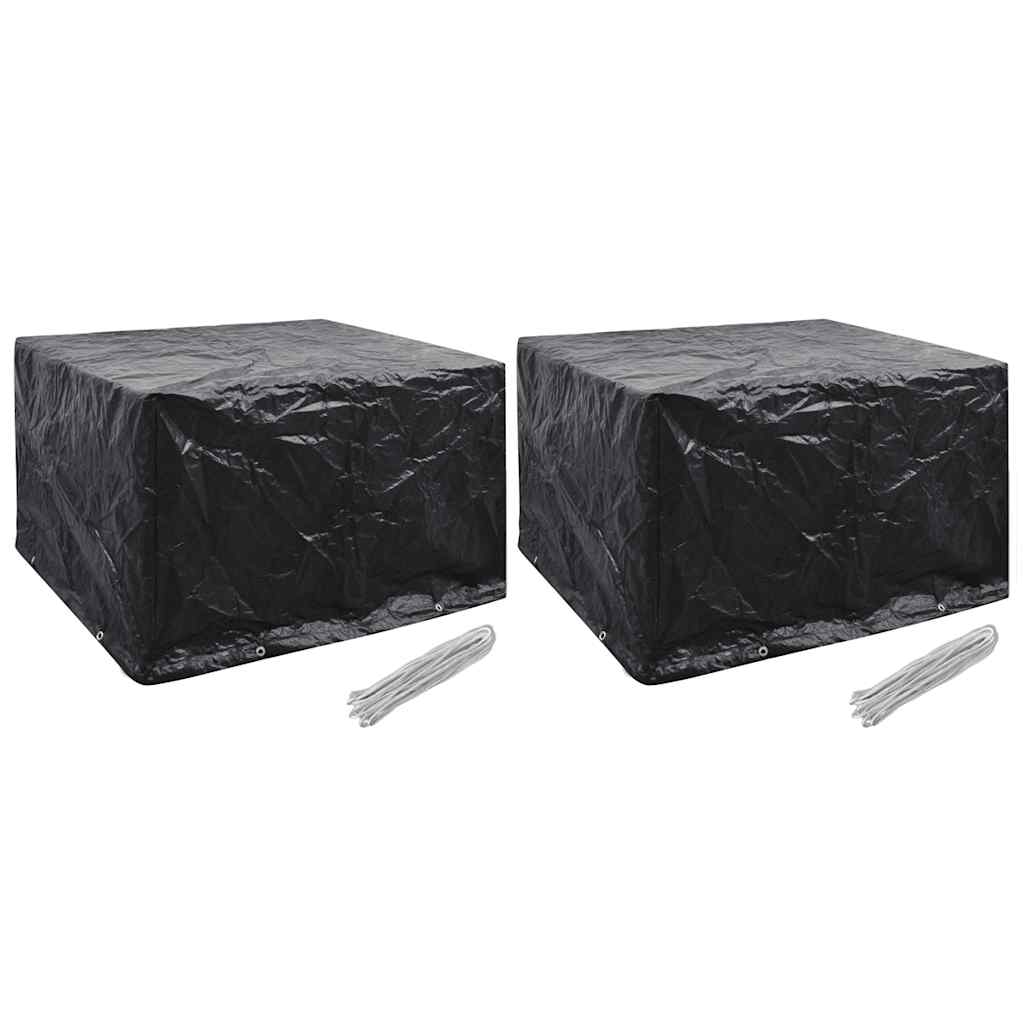 vidaXL Tuinmeubelhoezen poly rattan 2 st 4-persoons 113x113 cm