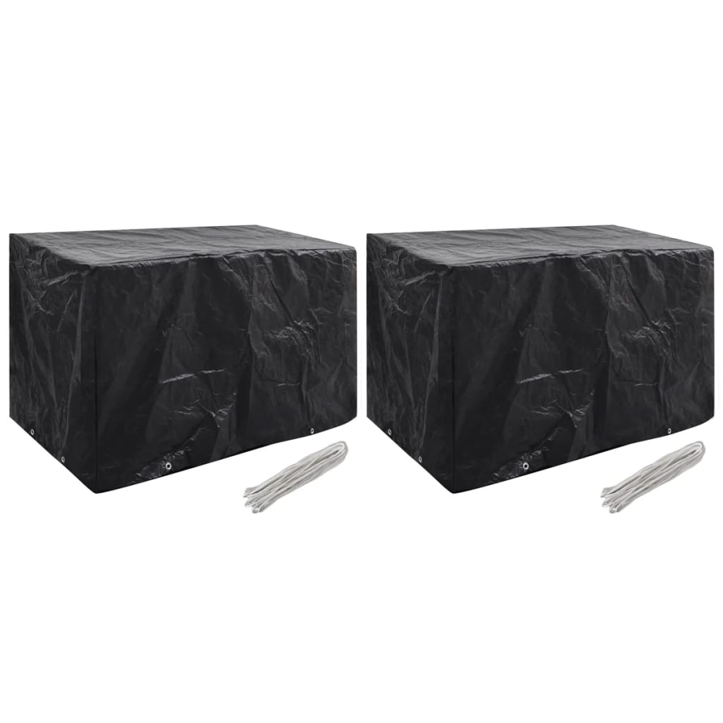 vidaXL Tuinmeubelhoezen poly rattan 2 st 4-persoons 113x113 cm