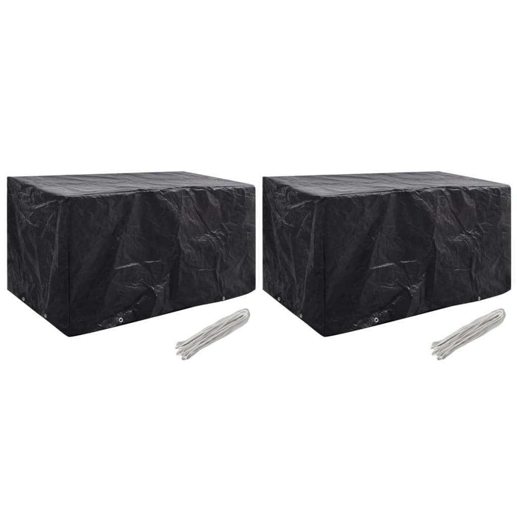 vidaXL Tuinmeubelhoezen poly rattan 2 st 4-persoons 113x113 cm