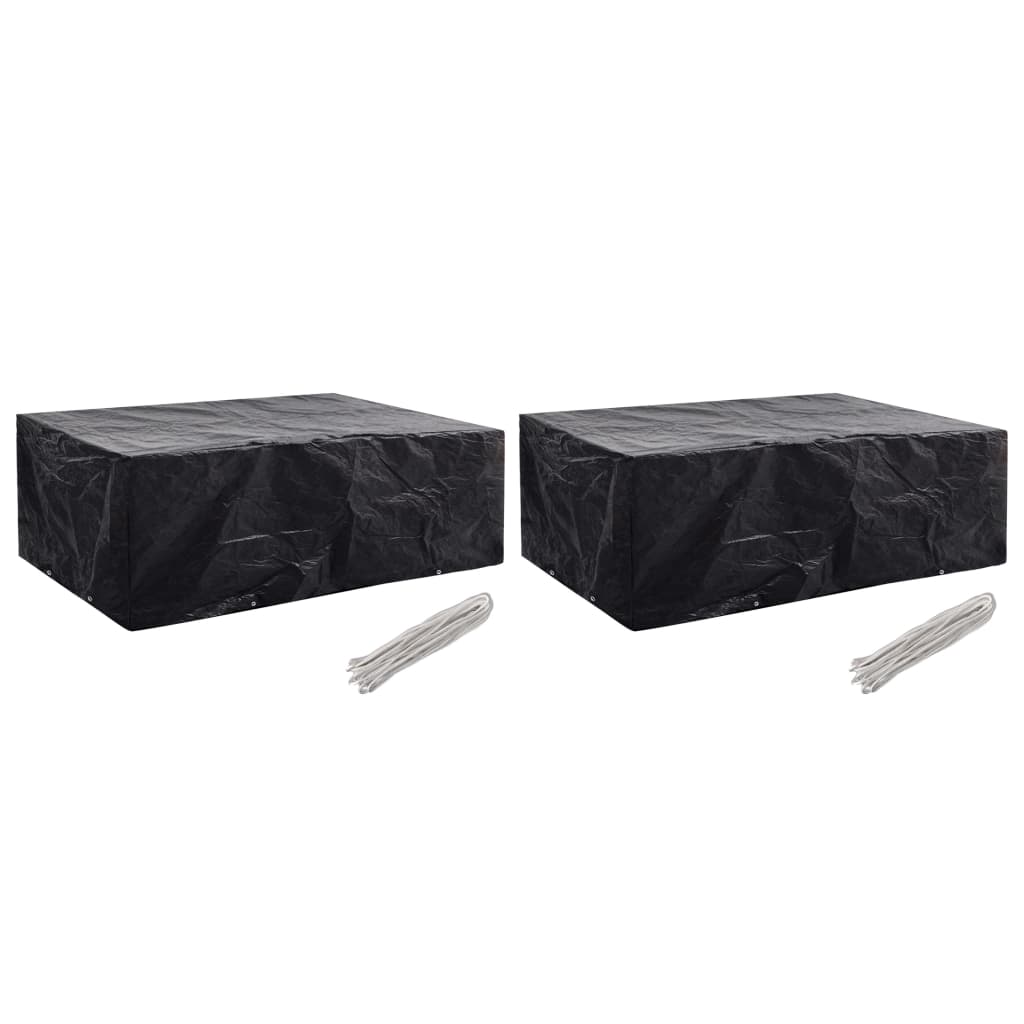 vidaXL Tuinmeubelhoezen poly rattan 2 st 4-persoons 113x113 cm