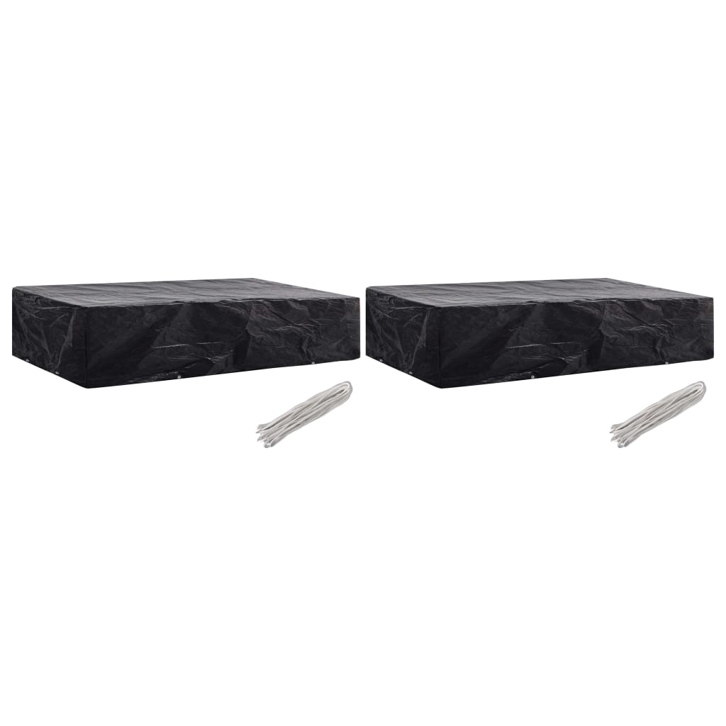 vidaXL Tuinmeubelhoezen poly rattan 2 st 4-persoons 113x113 cm