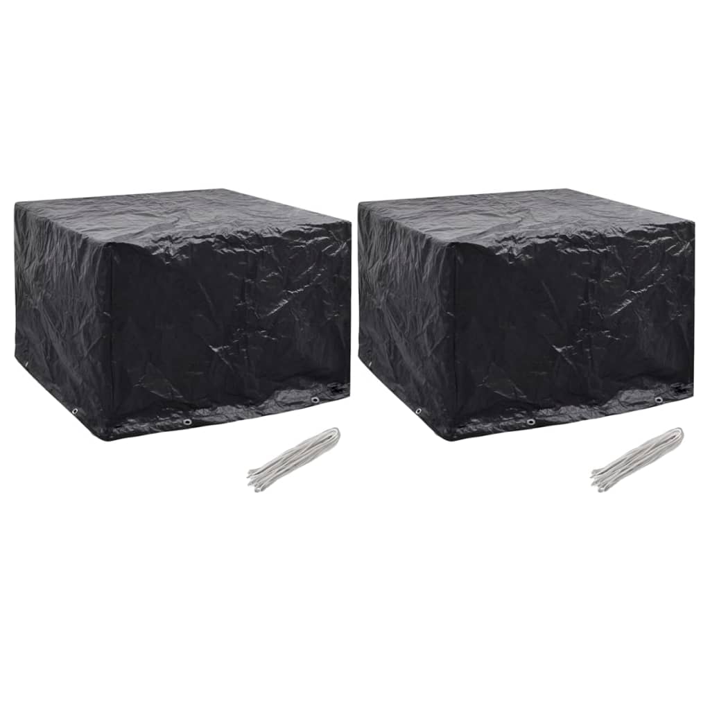 vidaXL Tuinmeubelhoezen poly rattan 2 st 4-persoons 113x113 cm