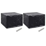 vidaXL Tuinmeubelhoezen poly rattan 2 st 4-persoons 113x113 cm