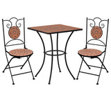 vidaXL 3-delige Bistroset keramische tegel terracotta