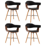 vidaXL Dining Chairs 2 pcs Bent Wood and Fabric Dark Grey