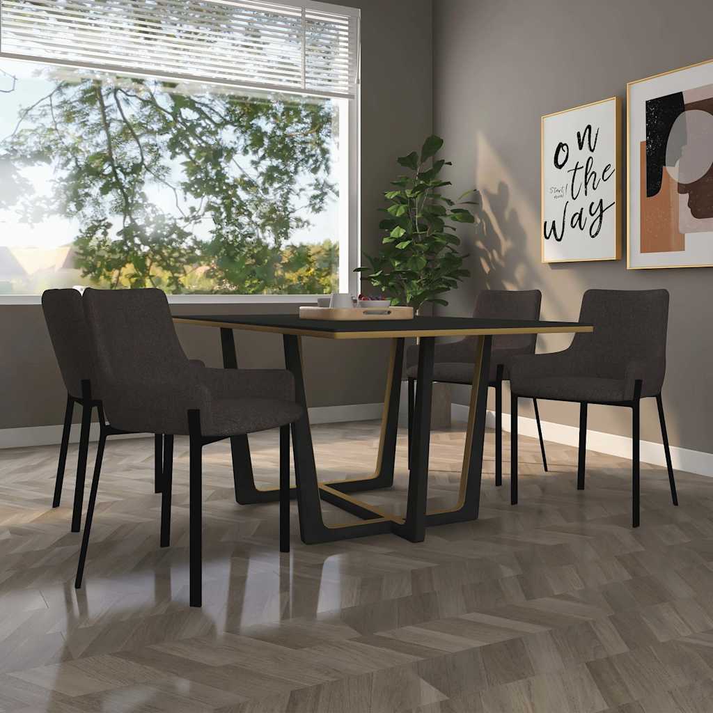 vidaXL Dining Chairs 2 pcs fabric brown