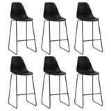 vidaXL Barstoelen 6 st kunststof zwart