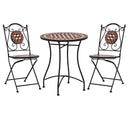 vidaXL 3-Piece Mosaic Bistro Set Ceramic Tile Terracotta