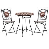vidaXL 3-Piece Mosaic Bistro Set Ceramic Tile Terracotta