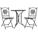 vidaXL 3-Piece Mosaic Bistro Set Ceramic Tile Terracotta