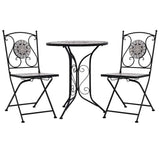 vidaXL 3-Piece Mosaic Bistro Set Ceramic Tile Terracotta