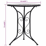 vidaXL 3-Piece Mosaic Bistro Set Ceramic Tile Terracotta