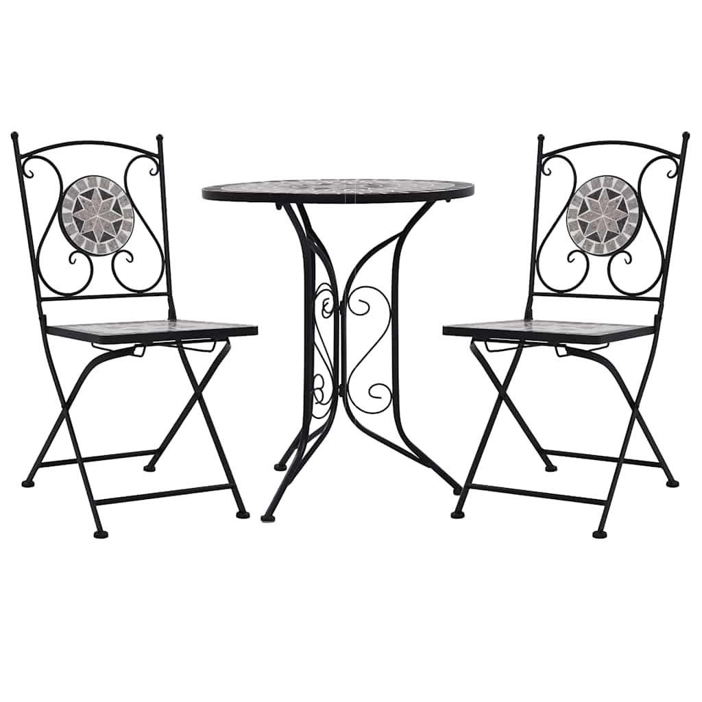 vidaXL 3-Piece Mosaic Bistro Set Ceramic Tile Terracotta