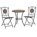 vidaXL 3-Piece Mosaic Bistro Set Ceramic Tile Terracotta