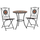 vidaXL 3-Piece Mosaic Bistro Set Ceramic Tile Terracotta
