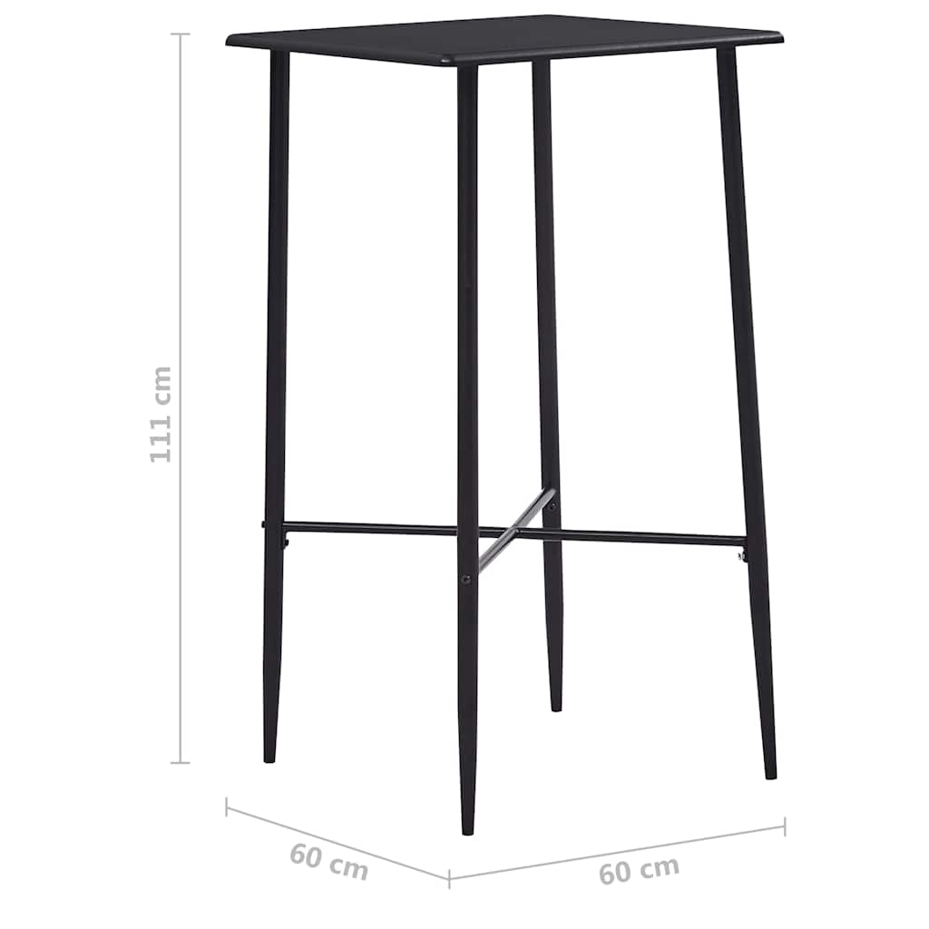 vidaXL 3-Piece Plastic Bar Set Black