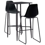 vidaXL 3-Piece Plastic Bar Set Black