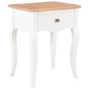 vidaXL Bedside Cabinet 40x30x50 cm Solid Pine Wood White and Brown