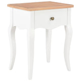 vidaXL Bedside Cabinet 40x30x50 cm Solid Pine Wood White and Brown