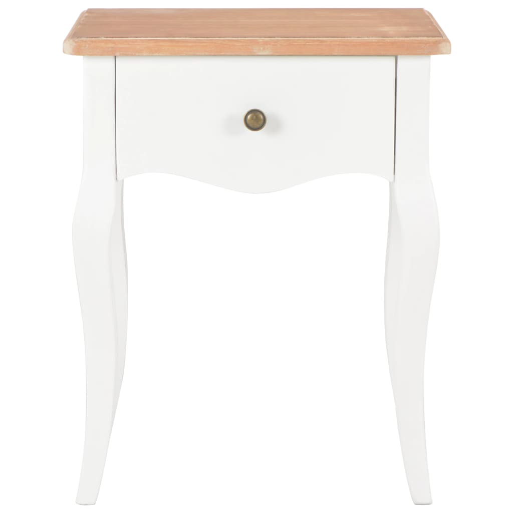 vidaXL Bedside Cabinet 40x30x50 cm Solid Pine Wood White and Brown