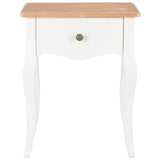 vidaXL Bedside Cabinet 40x30x50 cm Solid Pine Wood White and Brown