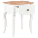 vidaXL Bedside Cabinet 40x30x50 cm Solid Pine Wood White and Brown