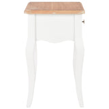 vidaXL Bedside Cabinet 40x30x50 cm Solid Pine Wood White and Brown