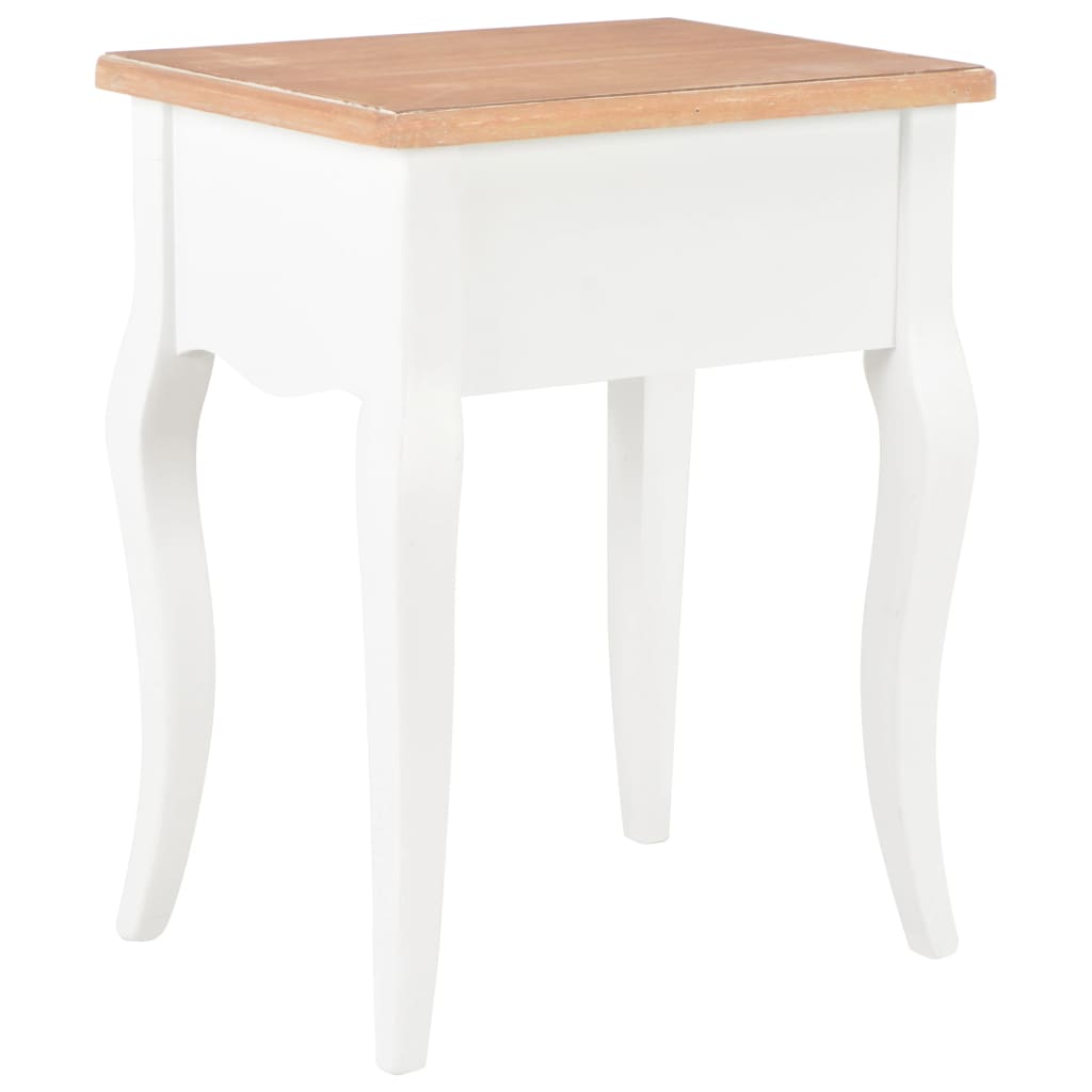 vidaXL Bedside Cabinet 40x30x50 cm Solid Pine Wood White and Brown